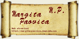 Margita Paovica vizit kartica